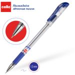 Ручка шариковая Cello "Finer" синяя, 0,5мм, грип, штрих-код