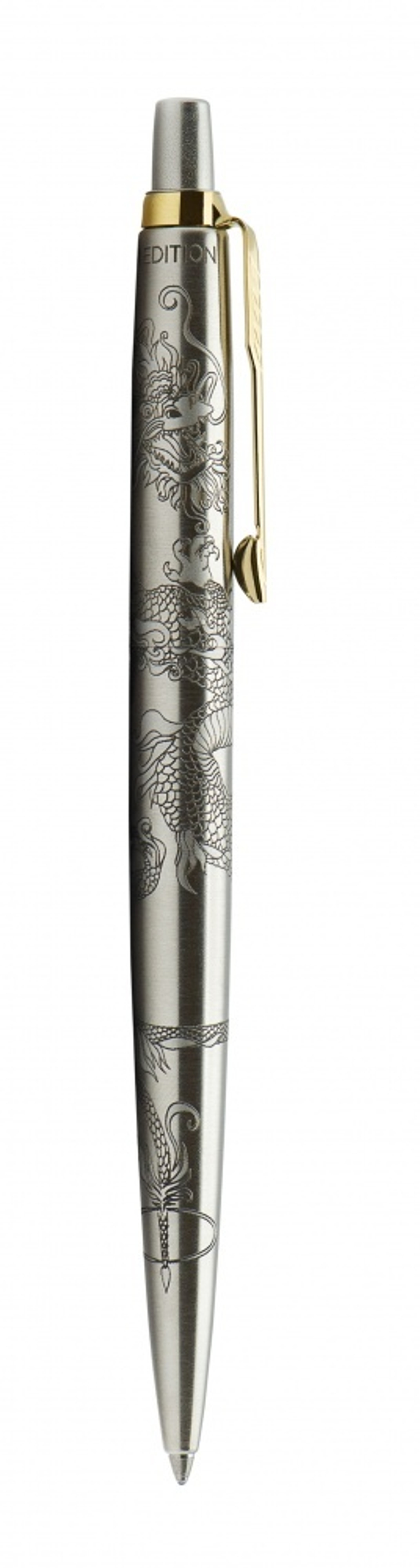 Шариковая ручка Parker Jotter Dragon Special Edition, цвет: St. Steel GT, стержень: Mblue в подарочной коробке