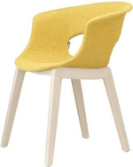 Кресло с обивкой Scab Design Natural Miss B Pop, натуральный бук, желтый