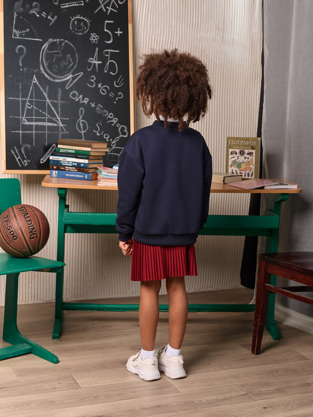 Бомбер для девочки  SCHOOL синий