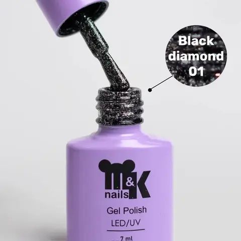 M&K Мик,Гель-лак Black Diamond (Черный алмаз) 01