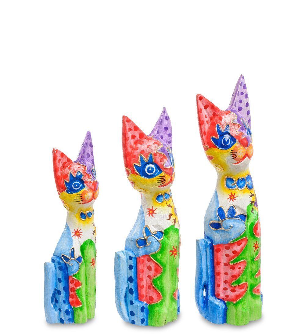 99-268 Фигурка «Кошка» н-р из трех 30,25,20 см (албезия, о.Бали)