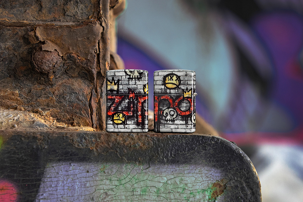 Зажигалка ZIPPO Graffiti King с покрытием 540 Matte, латунь/сталь, разноцветная, матовая, 38x13x57 м