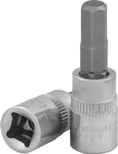 S09H206 Насадка торцевая 1/4"DR с вставкой-битой шестигранной, H6, 37 мм