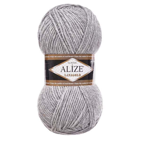Пряжа Alize (Ализе) Lana Gold / уп.5 мот. по 100 г, 240 м, 21 светло-серый