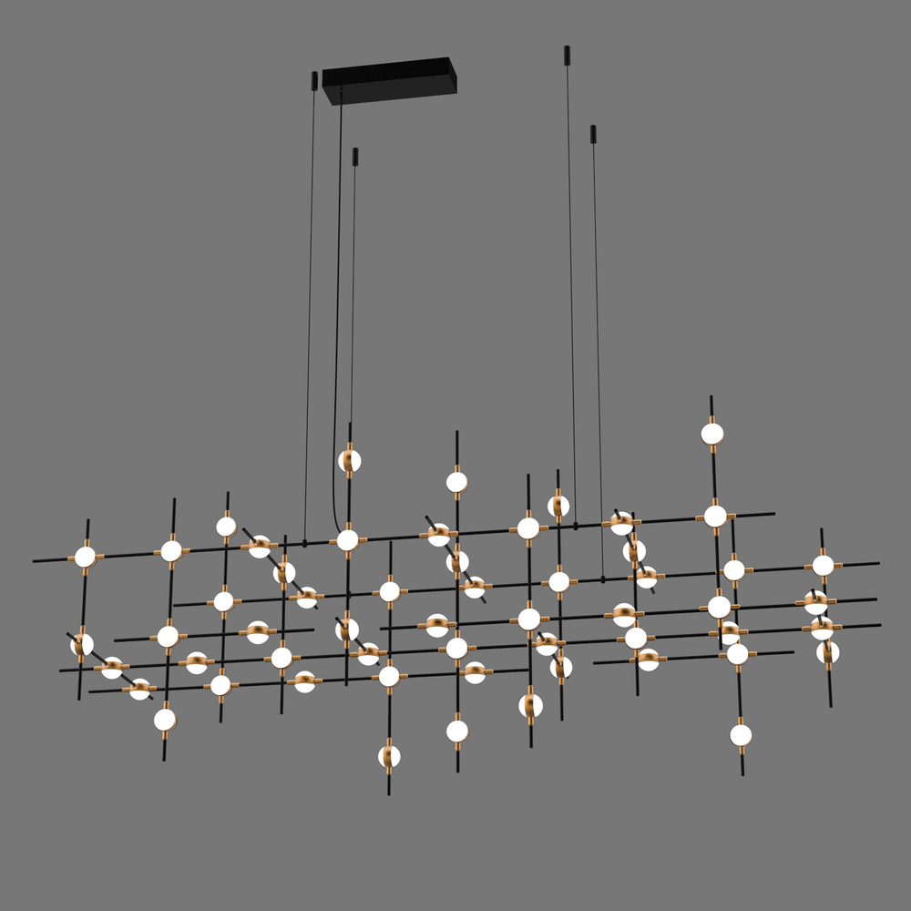 Люстра Molecular 55 black/gold