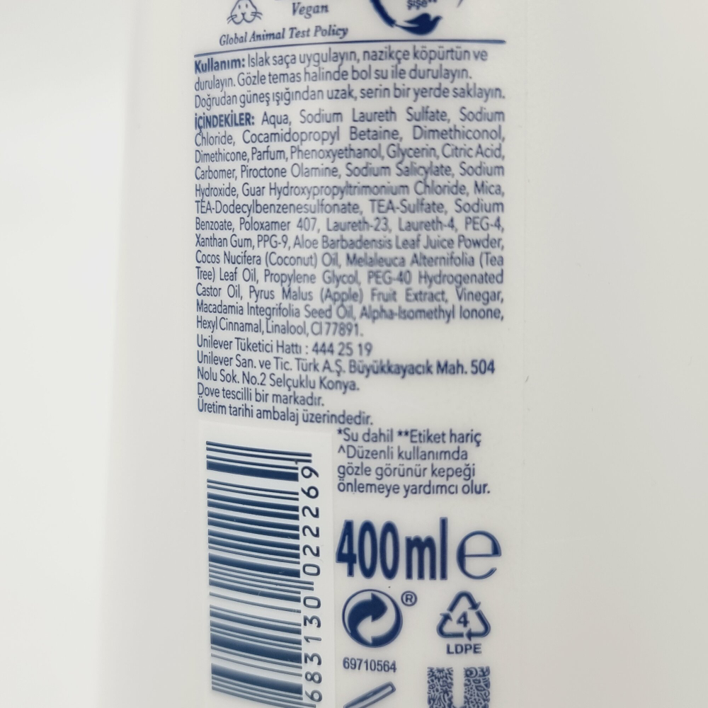 Dove Ultra Care Шампунь против перхоти с алоэ вера 400 мл (Турция)