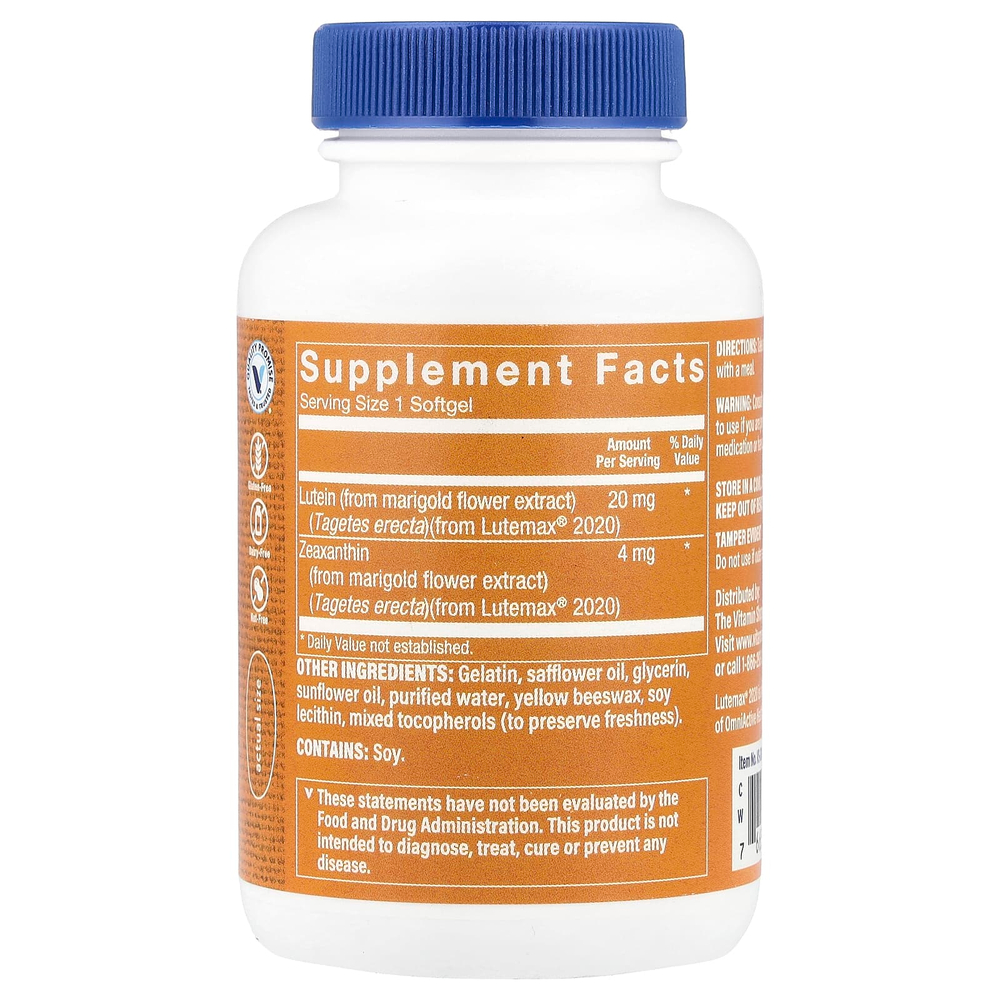 The Vitamin Shoppe, лютеин, 20 мг, 120 капсул