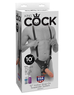Страпон-система с телесной насадкой 10 Hollow Strap-On Suspender System - 25 см. (Цвет: телесный)