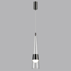 5044/12L L-VISION ODL24 000 глянц.темн.хром/прозрачный/металл/стекло Подвес LED 12W 3000K 1334Лм LUMP