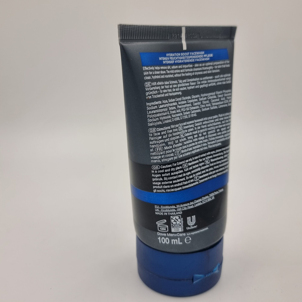 DOVE Men +Care Средство для очистки лица увлажняющее для сухой кожи Hydration boost, 100 мл (Из Финляндии)