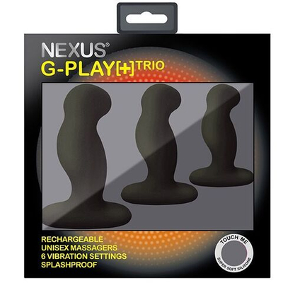 Набор из 3 черных вибровтулок Nexus G-Play+ Trio (Цвет: черный)