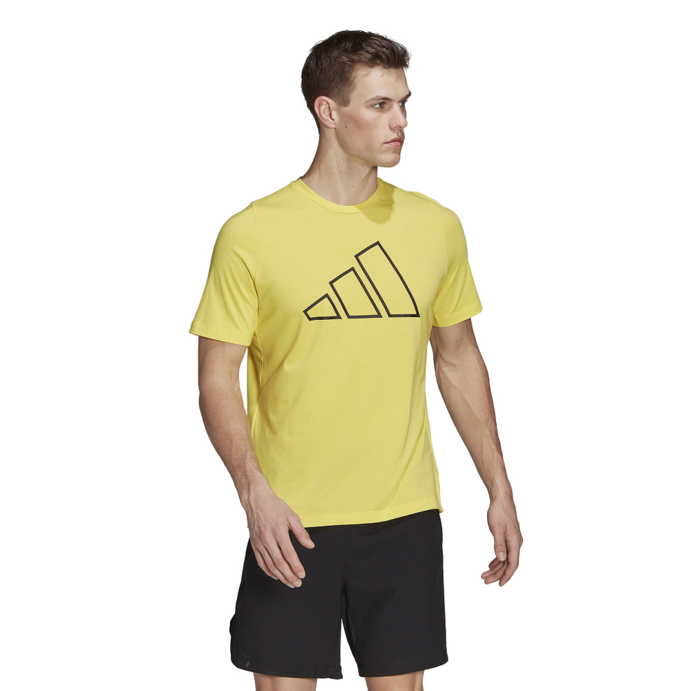 Мужское теннисное поло adidas Icons 3 BAR T-Shirt Men - Yellow