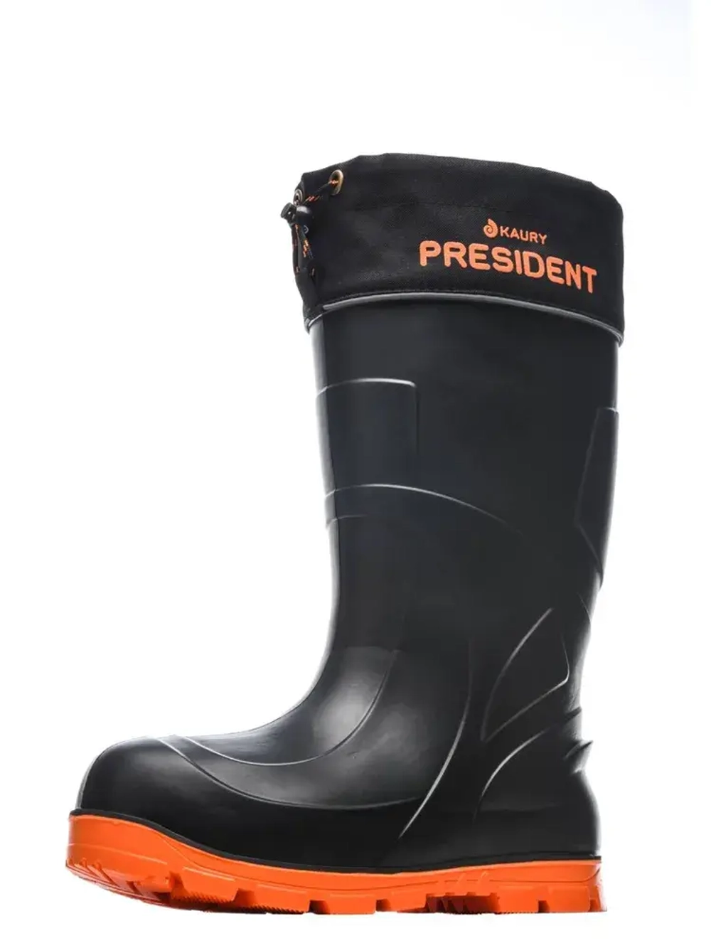 Сапоги мужские Kaury "President" -65С из ЭВА с шипами, 5-слойный гипоаллергенный вкладыш (Черно-оранжевый)