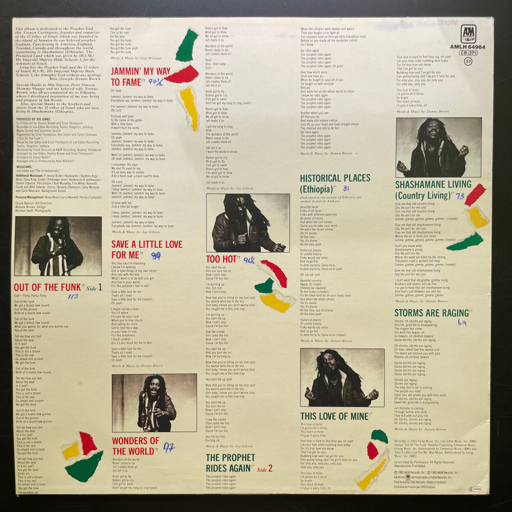 Dennis Brown ‎– The Prophet Rides Again (Голландия 1983г.)