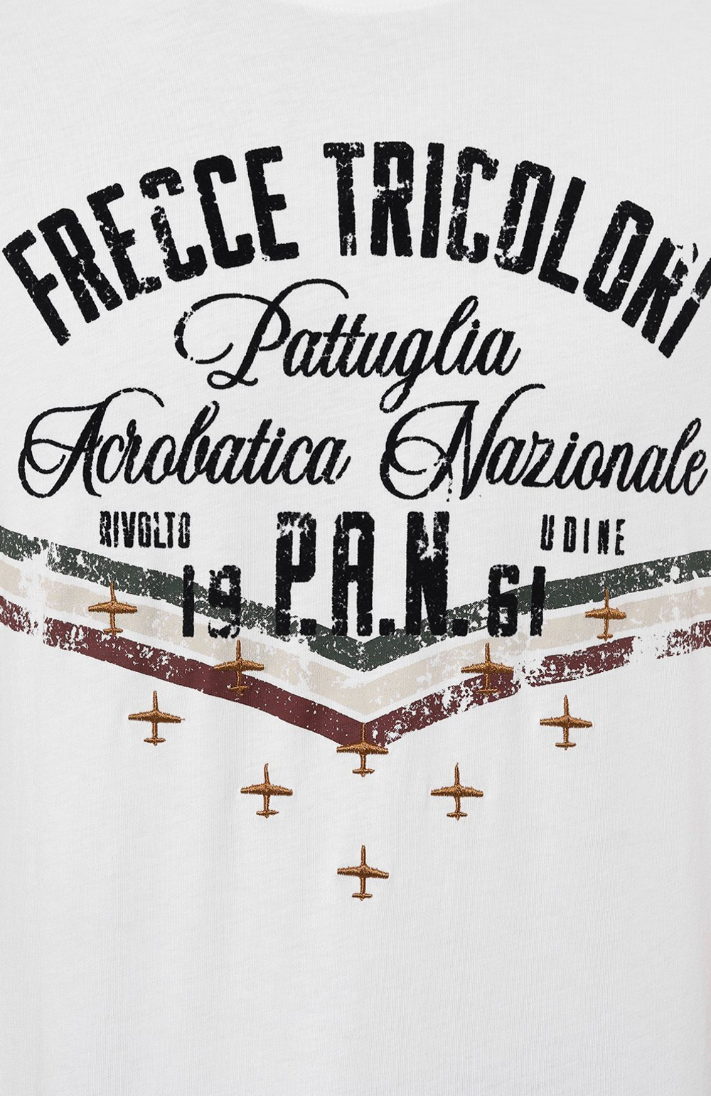 Футболка муж. AERONAUTICA 2216 белый лого бархат FRECCE