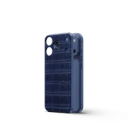 Чехол для iPhone 17 на магните - Натуральная кожа - Тёмно-синий