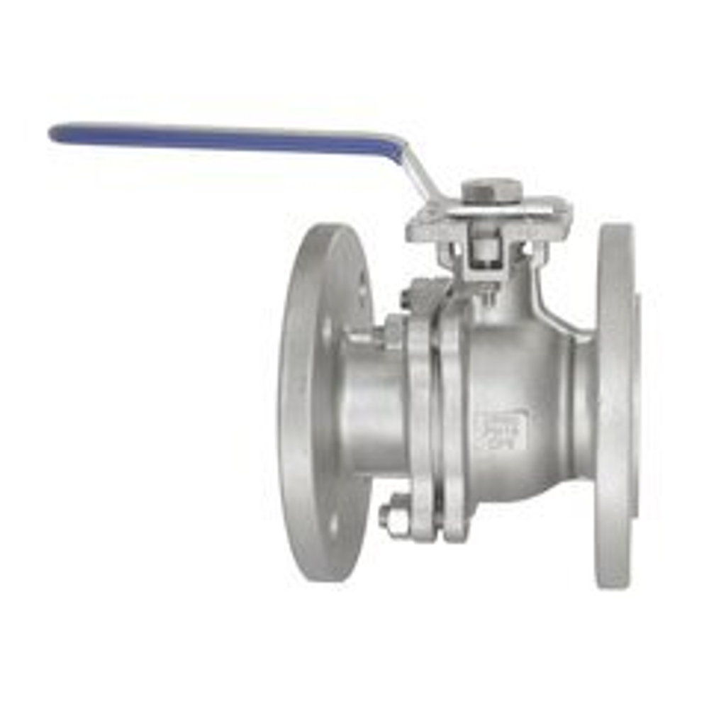 Кран шаровый фланцевый двусоставной нержавеющий (2PC), AISI304 DN32 (1_1/4"), (CF8), PN16