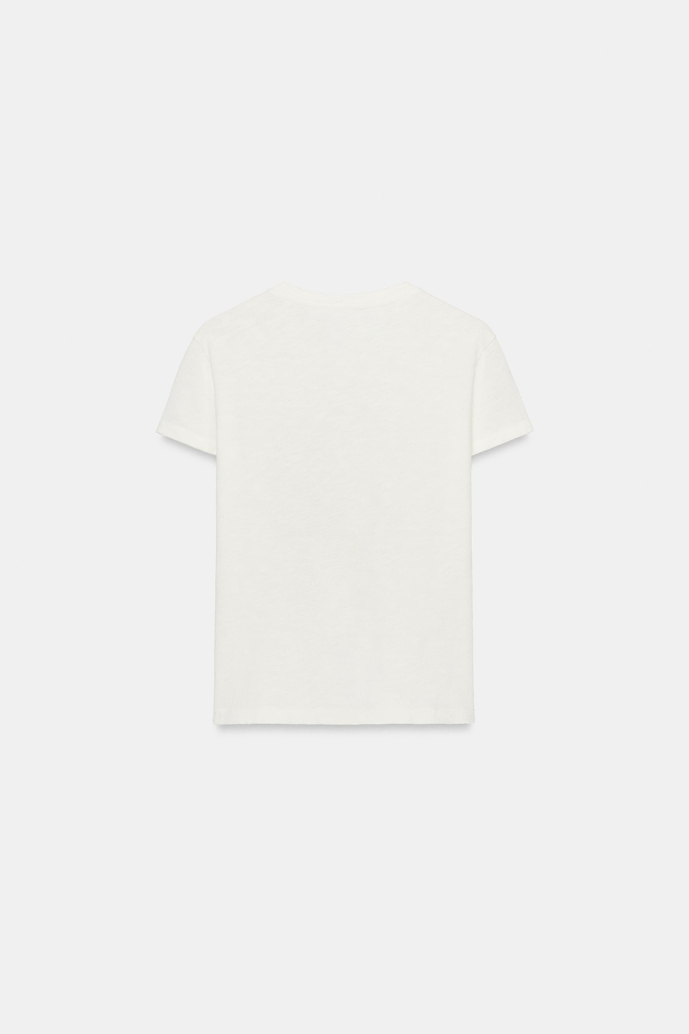 ZARA ФУТБОЛКА LITTLE MISS SUNSHINE ИЗ ХЛОПКА ФЛАММЕ, ЖЕЛТОВАТО-БЕЛЫЙ