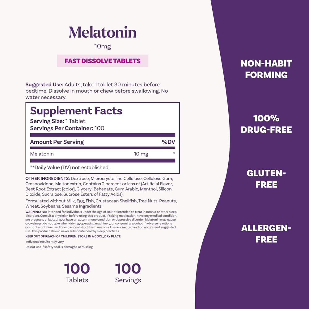 Антиоксидант Natrol Melatonin 10 мг 100 таблеток