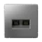 Розетка компьютерная RJ45 + RJ45, Cat 5e Systeme Electric ArtGallery Сталь GAL000985