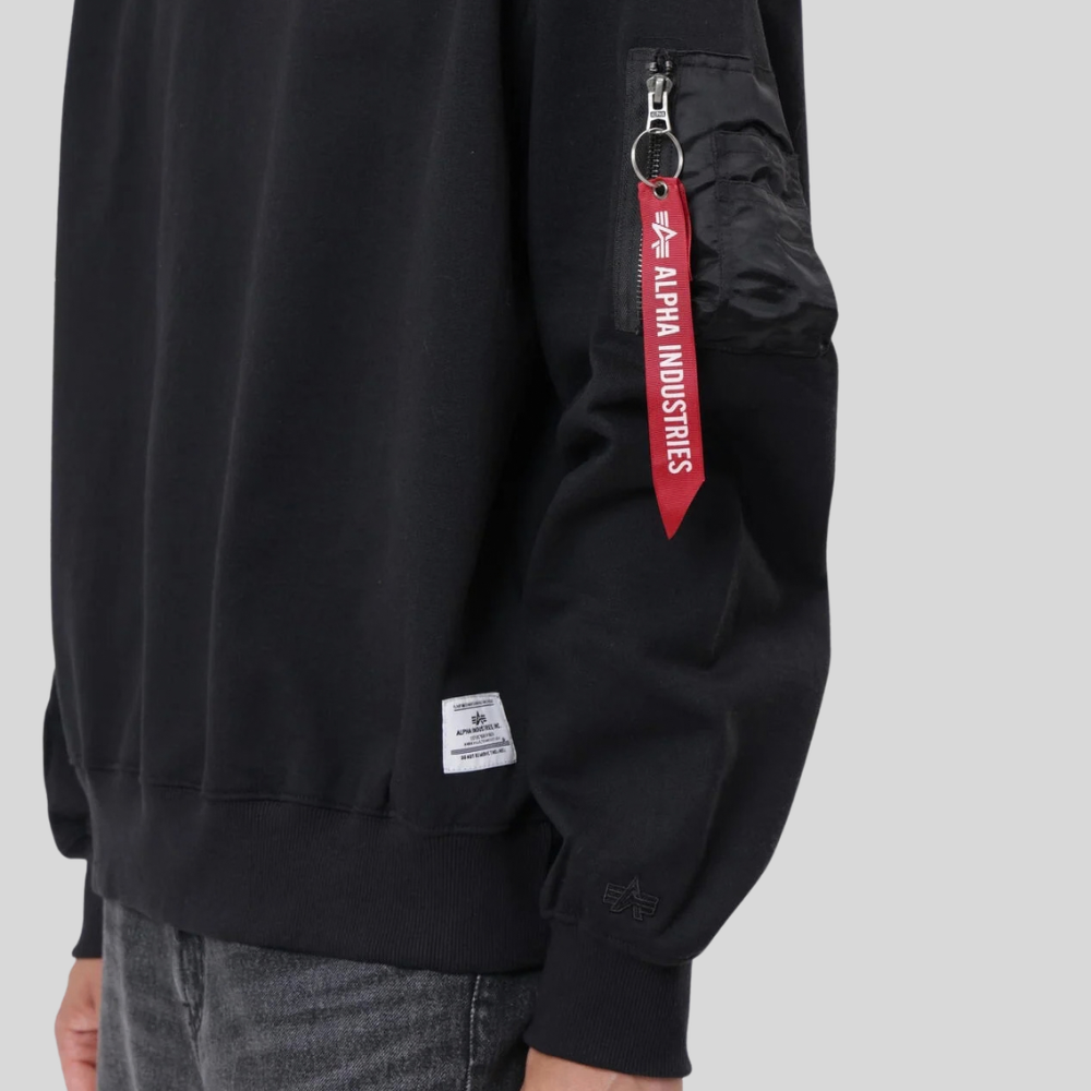Свитшот Alpha Industries Utility Pocket Crewneck Relaxed Fit Black (Черный)