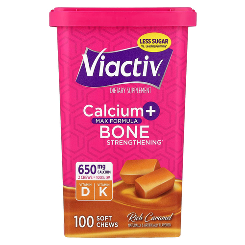 Viactiv, Calcium + Bone Strengthening, Max Formula, Rich Caramel, 100 Soft Chews