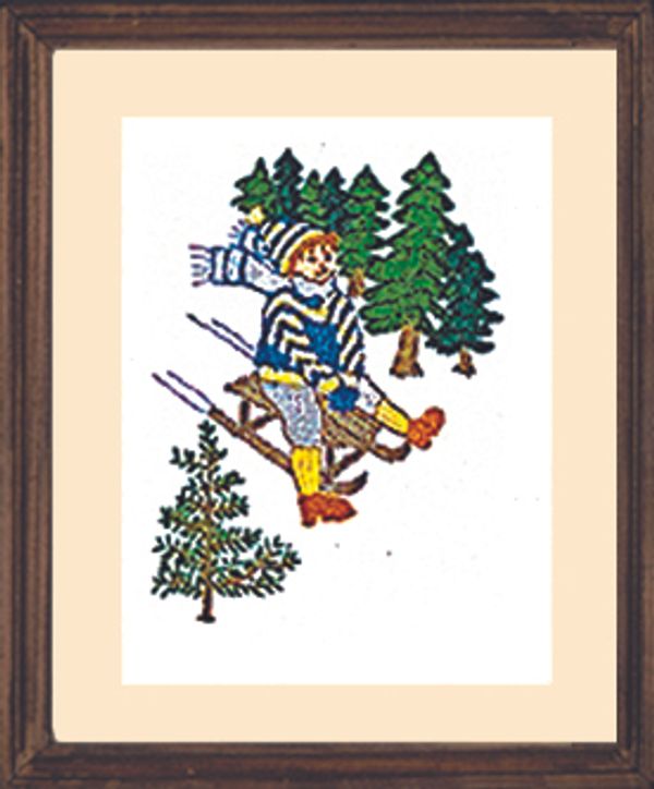 Набор для вышивания нитками Le Bonheur des Dames, La luge (Саночки), 7х9 см