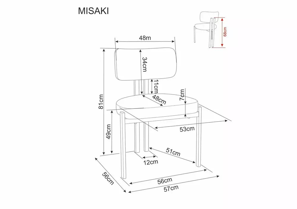 Стул SIGNAL MISAKI D t.255 светло-бежевый/орех