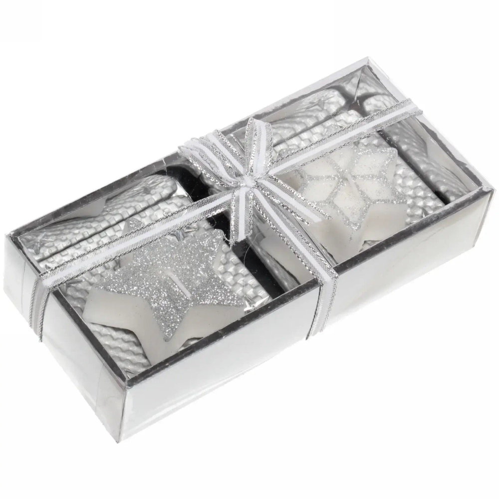 Свечи новогодние «Искры» 18.5x8.5x4 см, серебро