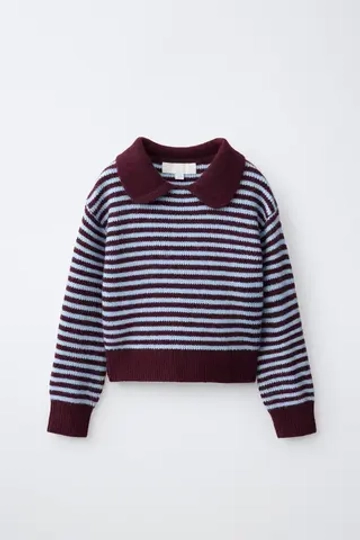 ZARA ТРИКОТАЖНЫЙ СВИТЕР В ПОЛОСКУ, ПОЛОСКИ
