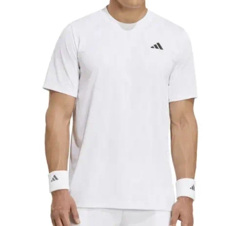 Мужская теннисная футболка Adidas Club Climacool Graphic - white/dash grey