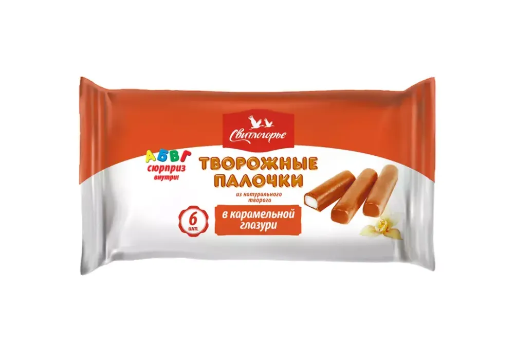 Сырки творожные Свитлогорье в карам глазури в виде палочек 23% 180г