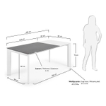 Раздвижной стол La Forma (ex Julia Grup) Atta с белыми ножками 120(180)x80 см