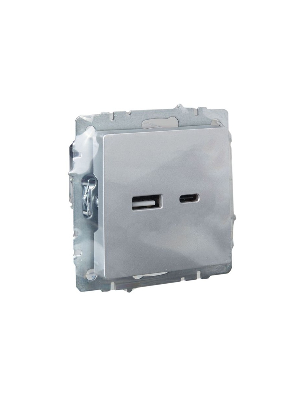 Розетка BRITE USB A+C 18Вт РЮ11-1-БрА механизм алюм. IEK BR-U22-018-K47