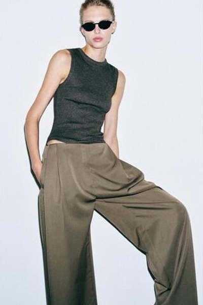 ШИРОКИЕ БРЮКИ С ЗАЩИПАМИ — ZW COLLECTION — ZARA