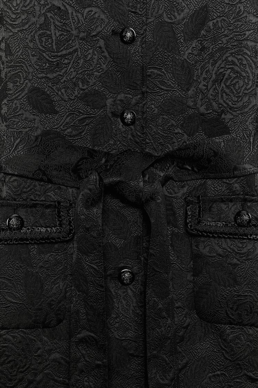 ZARA ПАЛЬТО МИДИ ИЗ ЖАККАРДА — ZW COLLECTION, ЧЕРНЫЙ