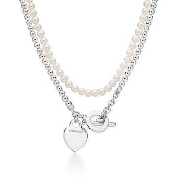 Колье Tiffany & Co. в серебре, с жемчугом и бриллиантом