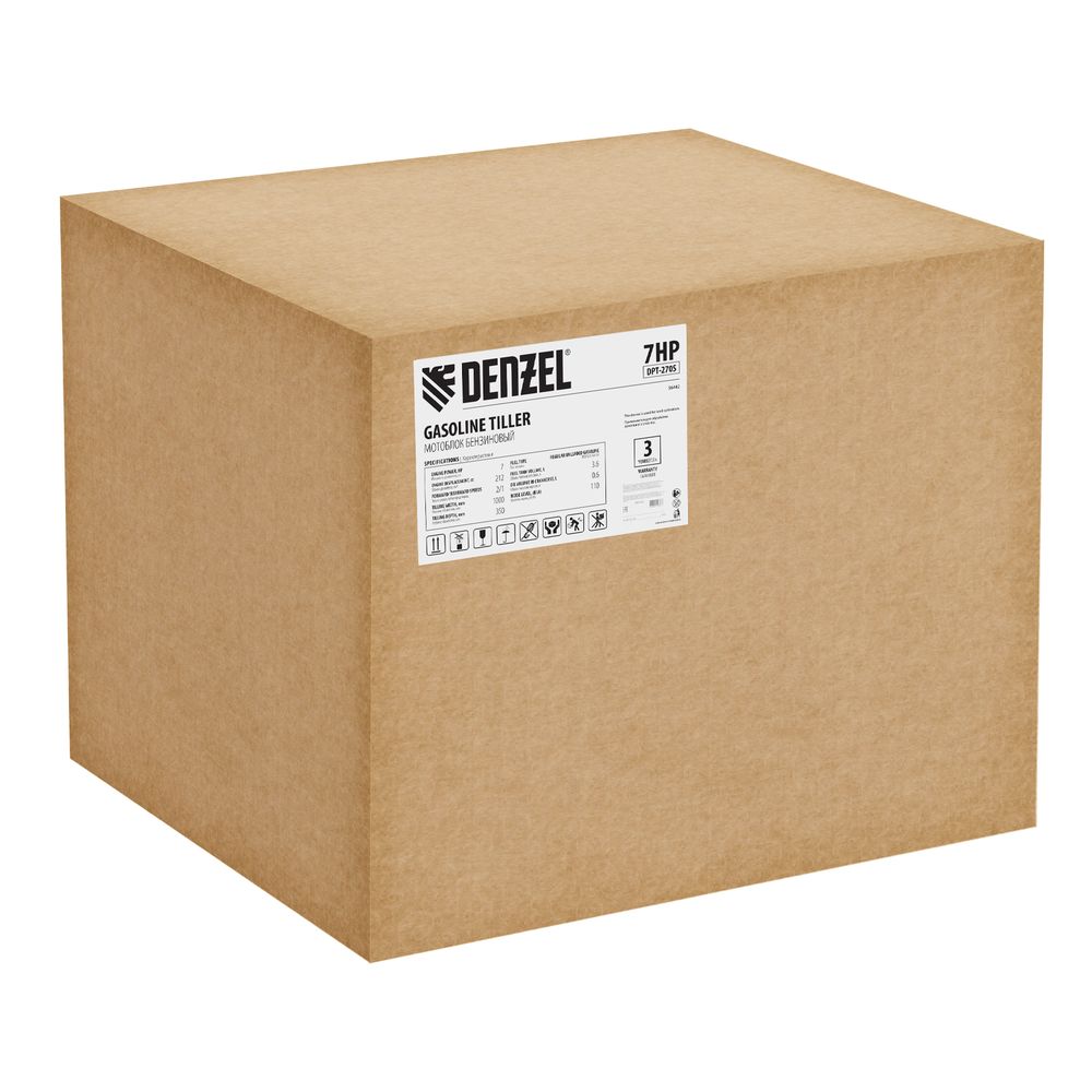 Мотоблок DPT-270S, 7 л.с., ремен.сцеп, фрез 3х4, ШОМ, передачи 2В/1Н Denzel