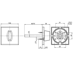Ручка поворотная FUARO BKW8x75 RL ABG-6 зеленая бронза /63251/