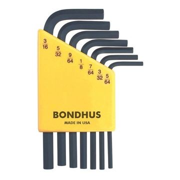 Набор из 7 дюймовых черных ключей BONDHUS S 5/64-3/16" 12245
