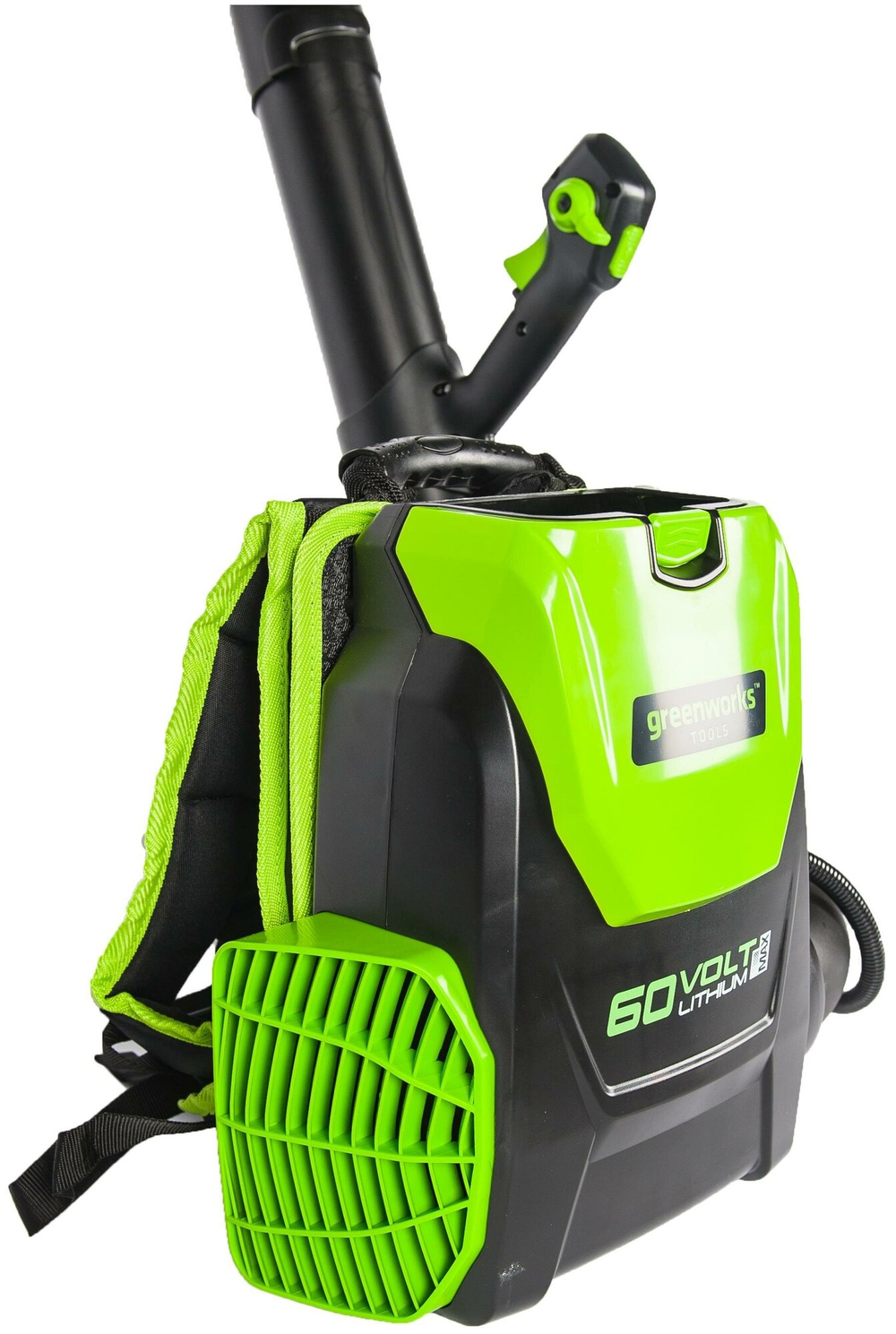 Воздуходувка ранцевая аккумуляторная GREENWORKS GD60BPB 60В,225км/ч,б/щ,без АКБ и ЗУ (2402307)