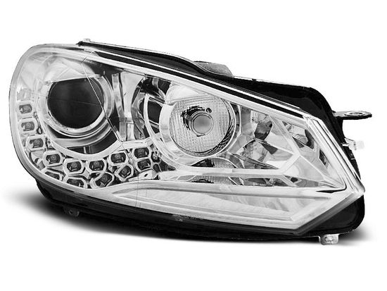 Передние фары VW Golf 6 daylight tru drl chrome