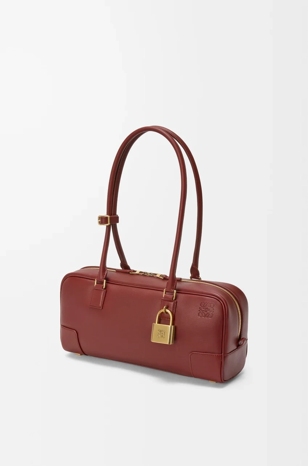 Loewe Укороченная сумка Amazona 31 из блестящей телячьей кожи, красное дерево