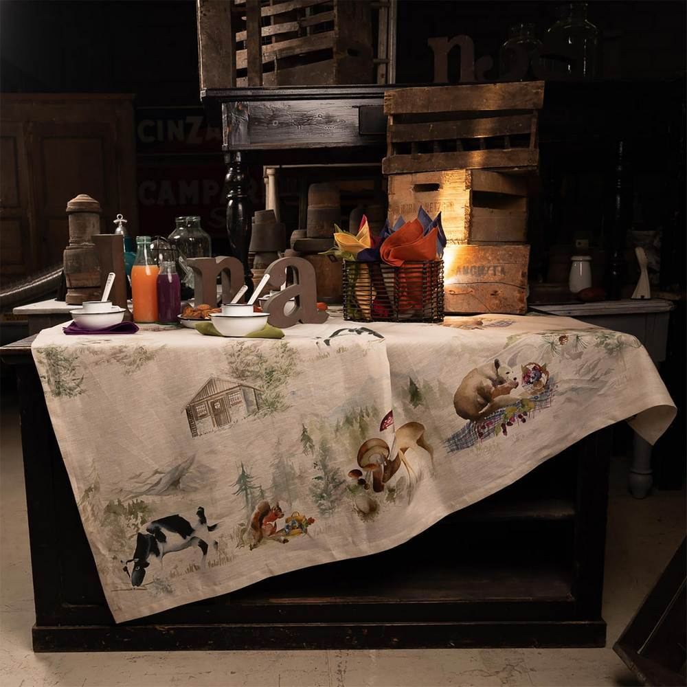 Скатерть 160x230 Tessitura Toscana Telerie Bambesta Naturale