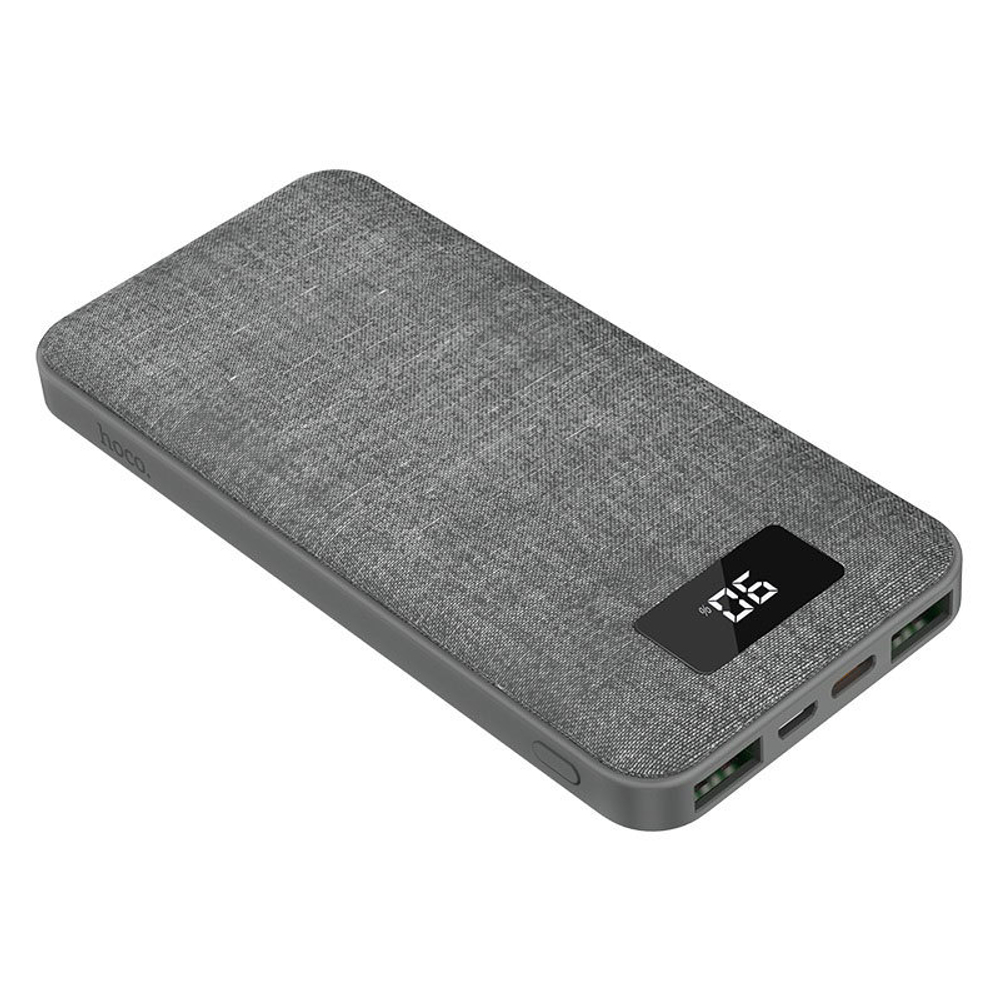 Внешний Аккумулятор (Power Bank) Hoco J47 10000 mAh (2A, QC3.0, PD, LCD) Серый