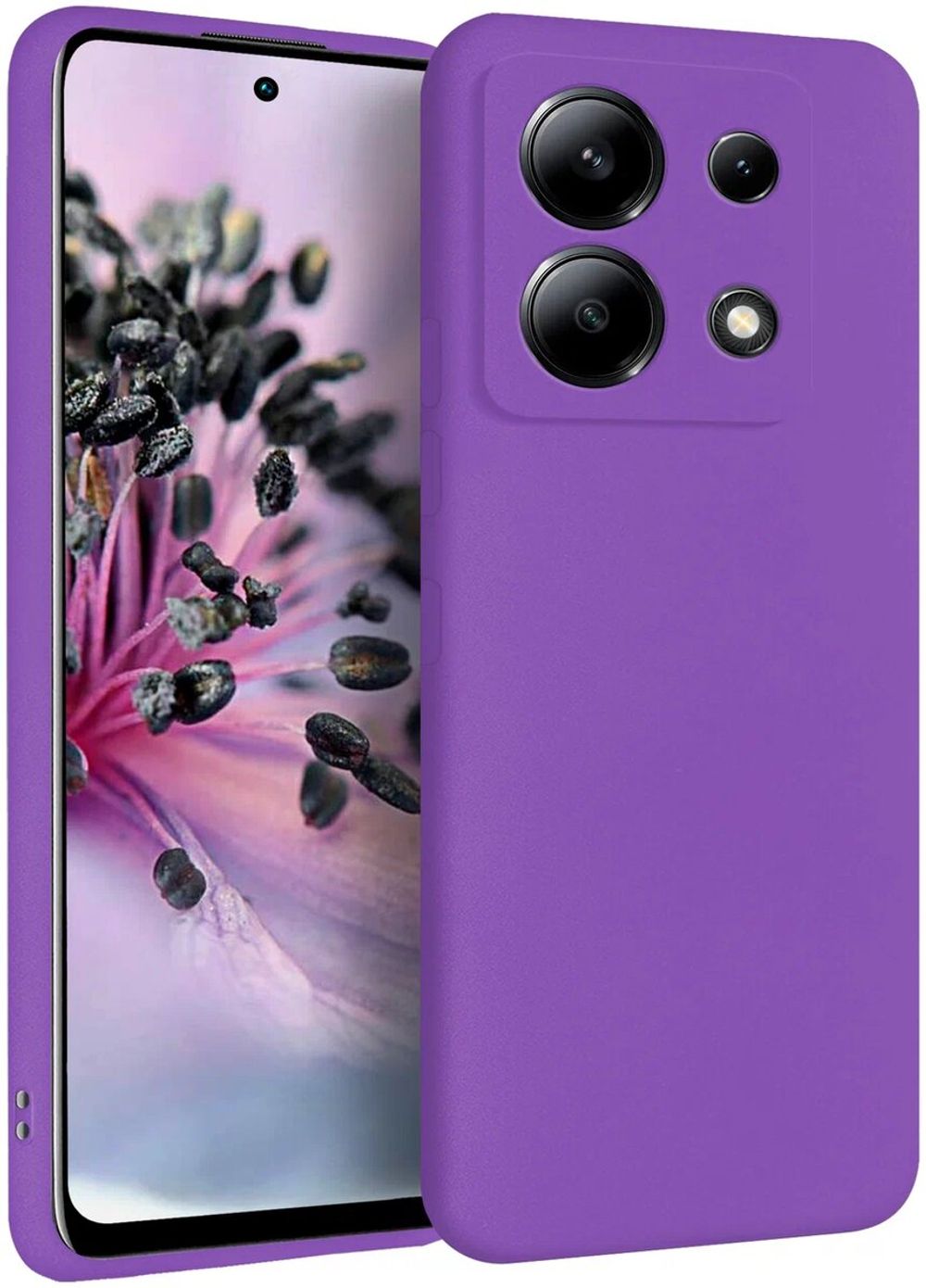 Мягкий Soft Touch чехол из силикона для XIAOMI REDMI NOTE 13 4G (не 5G,PRO!) с бархатной подкладкой