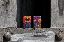 Зажигалка ZIPPO Spooky Sunflower с покрытием 540 Tumbled Brass, латунь/сталь, разноцветная, 38x13x57