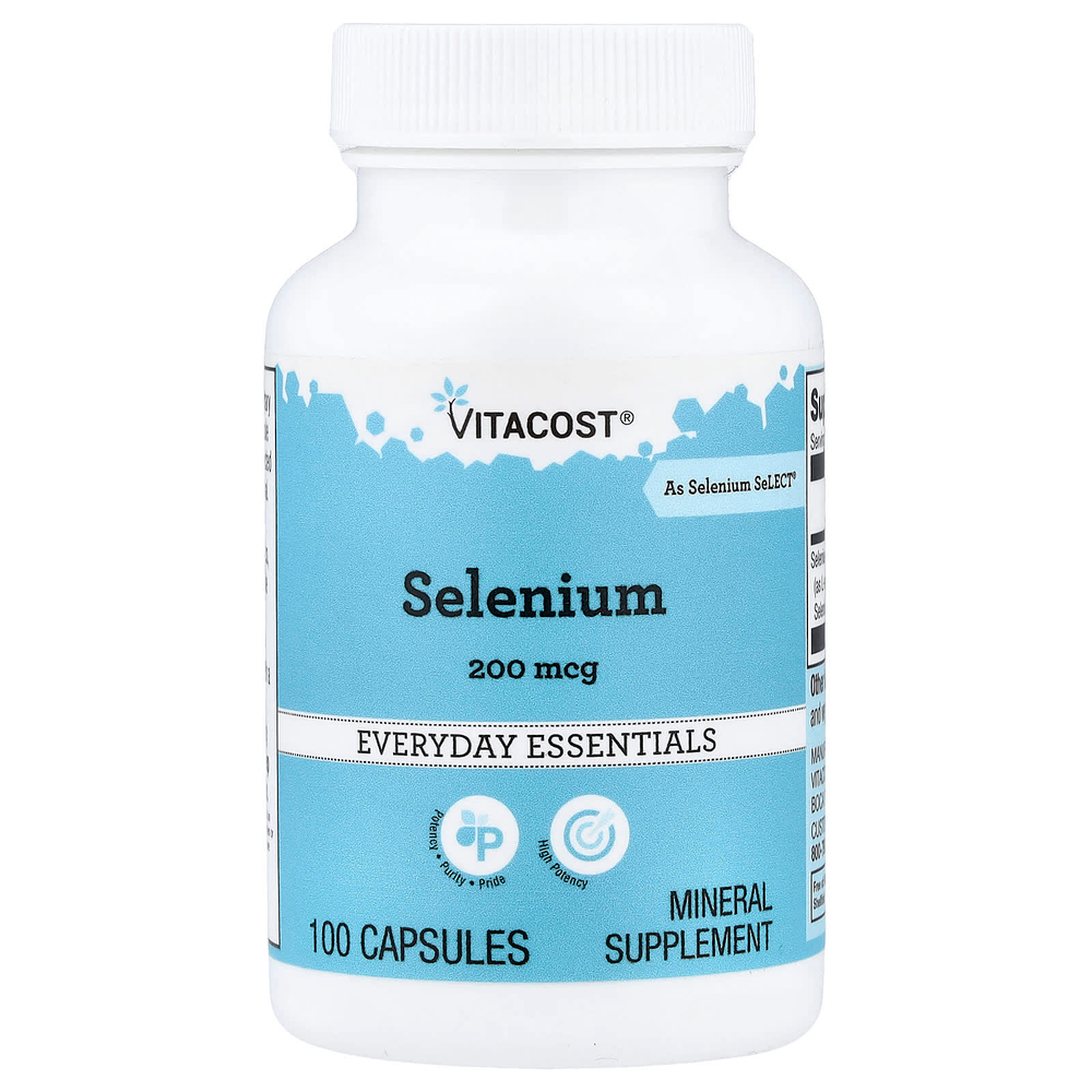 Vitacost, селен SeLECT®, 200 мкг, 100 капсул