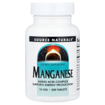 Source Naturals, марганец, 10 мг, 250 таблеток